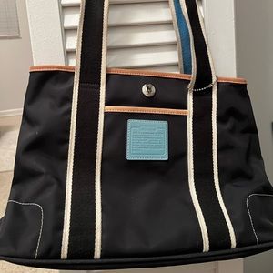 COACH Satin Blue/Black Purse